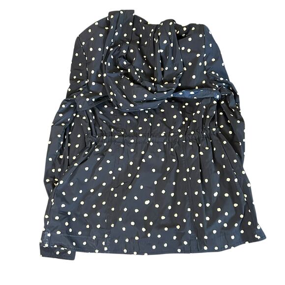 Anthropologie Daughters of Liberation Navy Blue Polka Dot Raincoat Size 2 - Picture 2 of 8